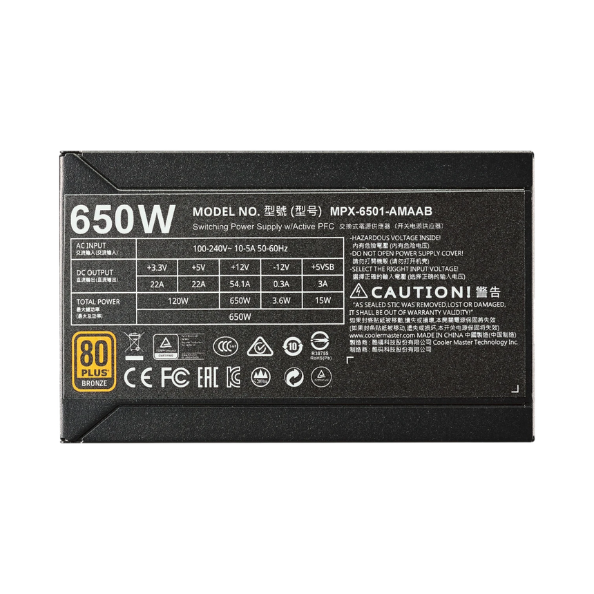 Cooler Master MasterWatt 650 650W 80 Plus Bronze Semi-Modular Power Supply — Being Shipped