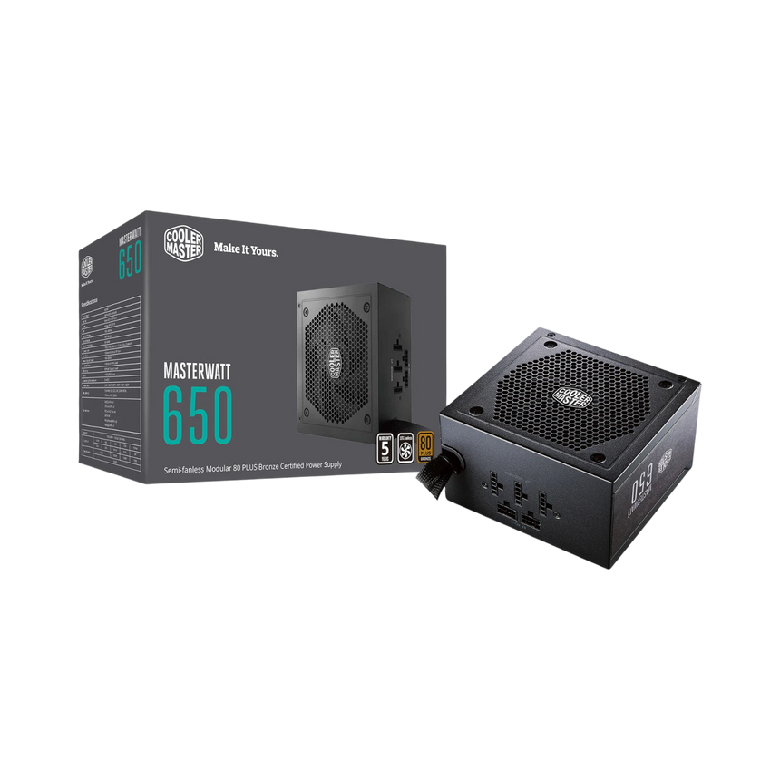 Cooler Master MasterWatt 650 650W 80 Plus Bronze Semi-Modular Power Supply — Being Shipped