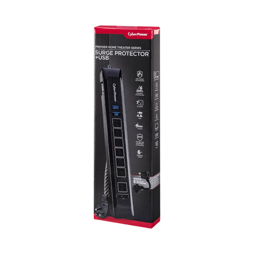 CyberPower NEMA 5-15P 7 x NEMA 5-15R Surge Protector — Being Shipped