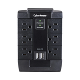 CyberPower P600WSURC1 6-Outlet Home Office Surge Protector (Black, Wall Tap) — Being Shipped