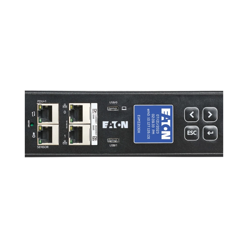 Eaton 3-Phase Metered Input Rack PDU G4, 120/208V, 42 Outlets, 24A, 8.6kW, L21-30 Input, 10 ft. Cord, 0U Vertical — Being Shipped