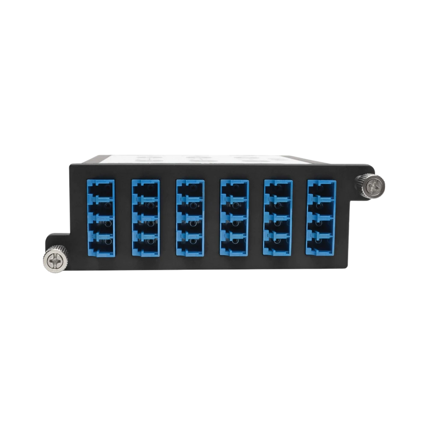 Tripp Lite 40/100Gb Singlemode Fiber Breakout Cassette, 40Gb to 4 x 10Gb, 100Gb to 4 x 25Gb, (x3) 8-Fiber MTP/MPO (APC) to (x12) LC (UPC) Duplex 9/125, N484 Chassis — Being Shipped