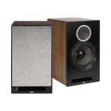 ELAC Debut Reference Two-Way Bookshelf Speaker (Black Baffle, Walnut Cabinet, Pair) — Being Shipped