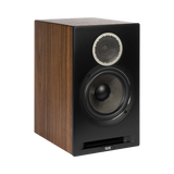 ELAC Debut Reference Two-Way Bookshelf Speaker (Black Baffle, Walnut Cabinet, Pair) — Being Shipped