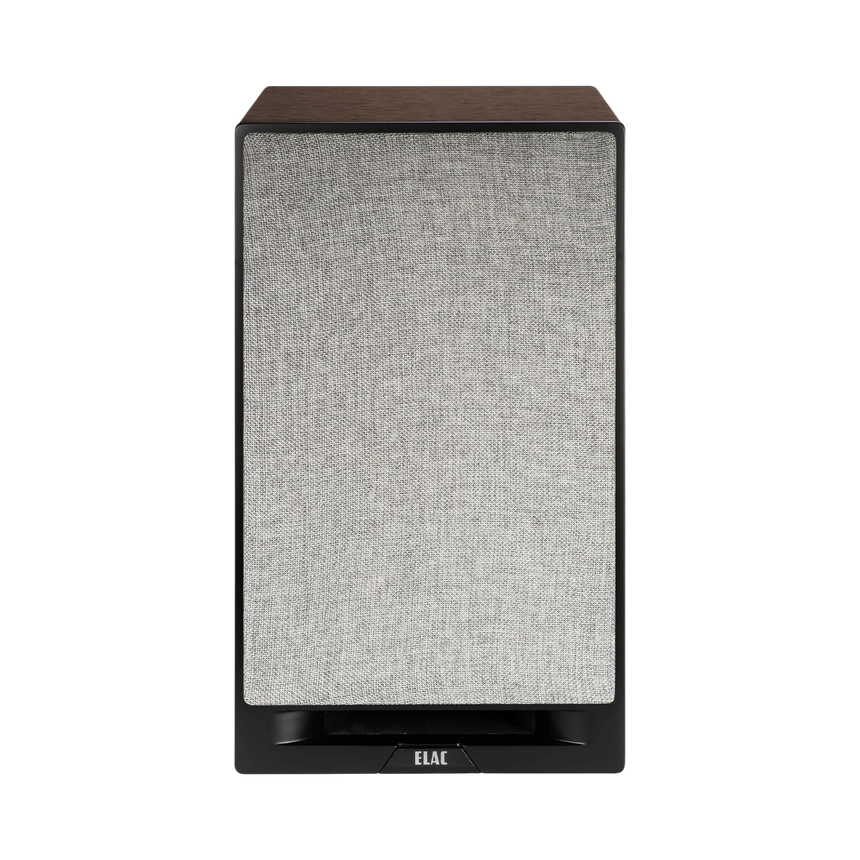 ELAC Debut Reference Two-Way Bookshelf Speaker (Black Baffle, Walnut Cabinet, Pair) — Being Shipped