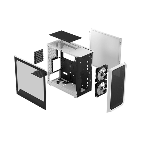 Fractal Design Focus 2 RGB Mid-Tower Case (White, Tempered Glass Window) — Being Shipped