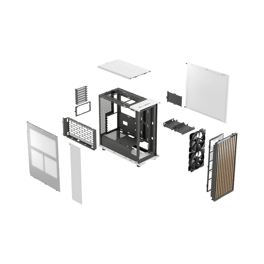 Fractal Design North Mid-Tower Case with Mesh Side Panel (Chalk White) — Being Shipped