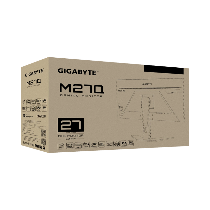 Gigabyte M27Q 27" 16:9 170Hz KVM FreeSync QHD HDR IPS Gaming Monitor — Being Shipped