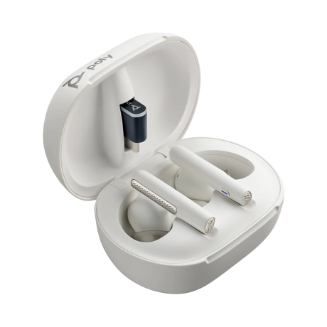 Poly Voyager Free 60+ UC Earbuds (White Sand) — Being Shipped