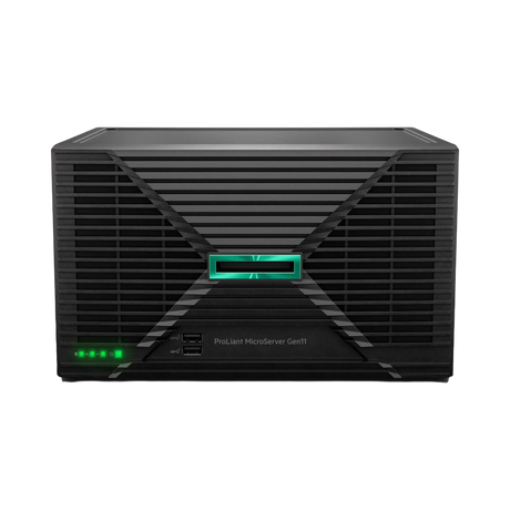 HPE ProLiant MicroServer Gen11 G7400 2c 16GB-U 4LFF-NHP 1TB HDD 180W Ext PS NA Cmp Module Server — Being Shipped