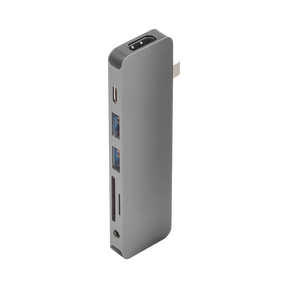 Hyper HyperDrive Solo 2-Port USB 3.1 Gen 1 Type-A Hub with HDMI, USB Type-C, microSD, SD, & 3.5mm Audio (Gray) — Being Shipped