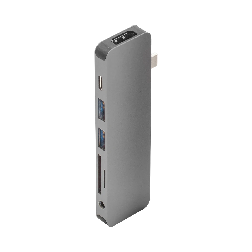 Hyper HyperDrive Solo 2-Port USB 3.1 Gen 1 Type-A Hub with HDMI, USB Type-C, microSD, SD, & 3.5mm Audio (Gray) — Being Shipped