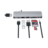 Hyper HyperDrive Solo 2-Port USB 3.1 Gen 1 Type-A Hub with HDMI, USB Type-C, microSD, SD, & 3.5mm Audio (Gray) — Being Shipped