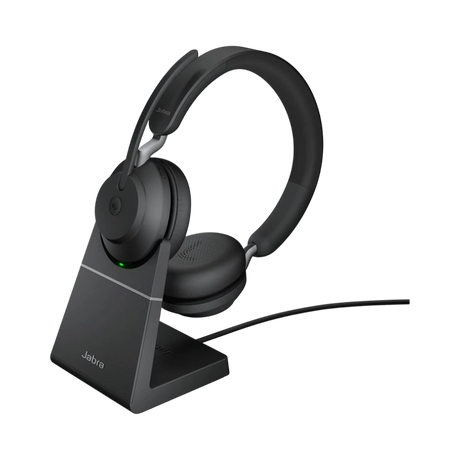 Jabra Evolve2 65 Stereo Wireless On-Ear Headset with Stand (Microsoft Teams, USB Type-A, Black) — Being Shipped