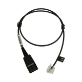 Jabra 0.5m Quick Disconnect (QD) to Modular (RJ) Straight Bottom Cord — Being Shipped
