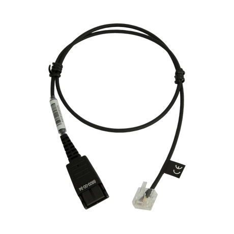 Jabra 0.5m Quick Disconnect (QD) to Modular (RJ) Straight Bottom Cord — Being Shipped
