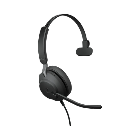 Jabra Evolve2 40 Mono Wired On-Ear Headset (Microsoft Teams, USB Type-C, Black) — Being Shipped