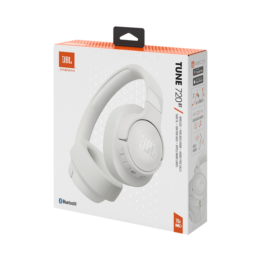 JBL Tune 720BT Over-Ear Wireless Headphones (White) — Being Shipped