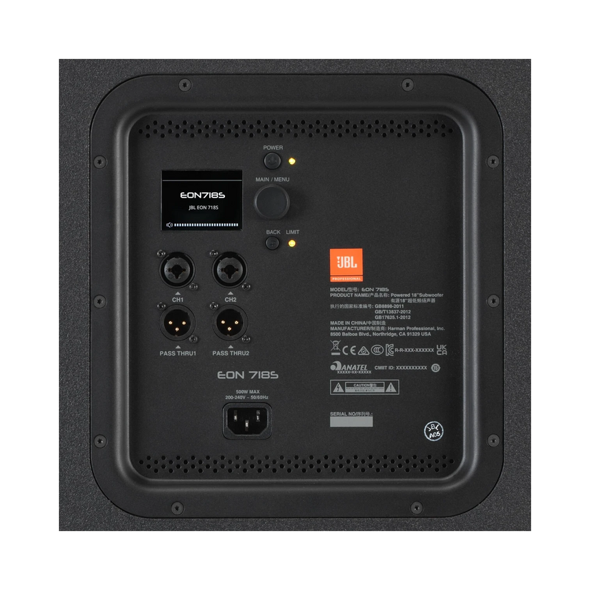 JBL EON718S 1500W 18" Powered Subwoofer with Bluetooth Control and DSP — Being Shipped