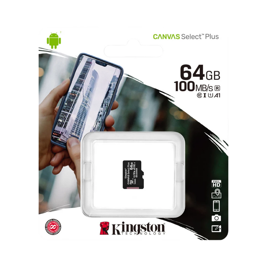 Kingston Canvas Select Plus 64GB UHS-I microSDXC Memory Card — Being Shipped