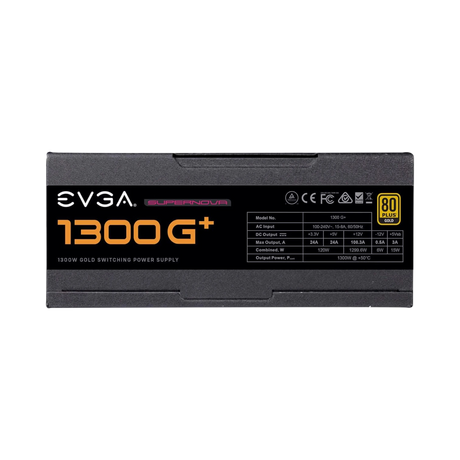 EVGA Supernova 1300 G+, 80+ Gold 1300W, Fully Modular, 10 Year Warranty, Includes Free Power On Self Tester, Power Supply — Being Shipped