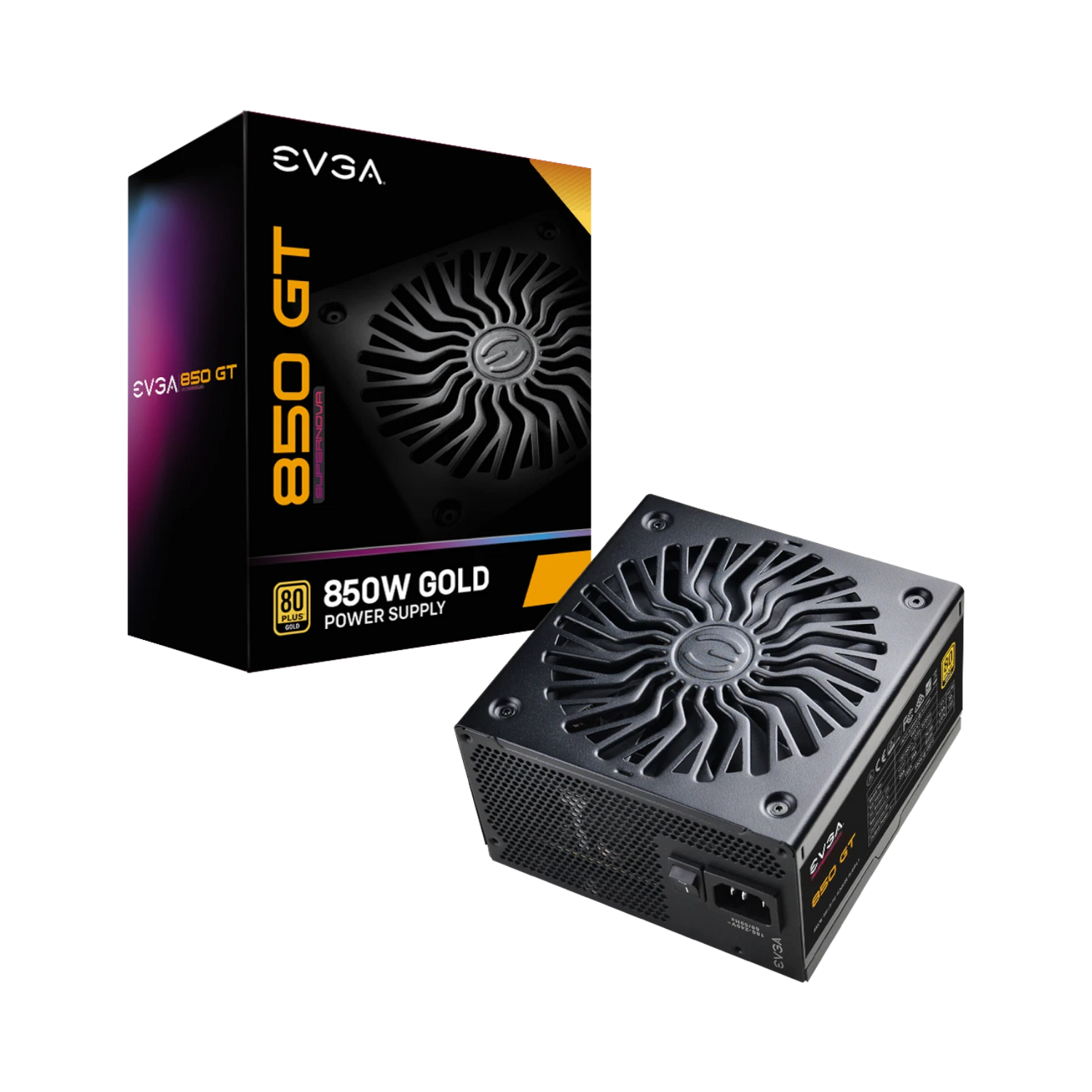 EVGA SuperNOVA 850 GT, 80 Plus Gold 850W, Fully Modular, Auto Eco Mode with FDB Fan, 7 Year Warranty, Includes Power ON Self Tester, Compact 150mm Size, Power Supply — Being Shipped