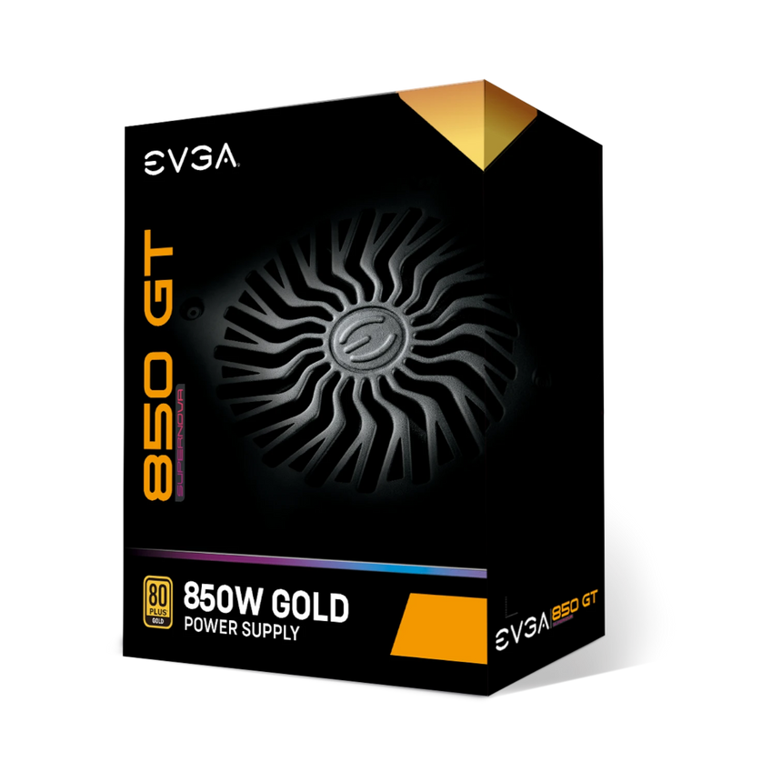 EVGA SuperNOVA 850 GT, 80 Plus Gold 850W, Fully Modular, Auto Eco Mode with FDB Fan, 7 Year Warranty, Includes Power ON Self Tester, Compact 150mm Size, Power Supply — Being Shipped