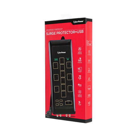 CyberPower PBJ5UC Advanced 12 Outlet Surge Protector with USB — Being Shipped