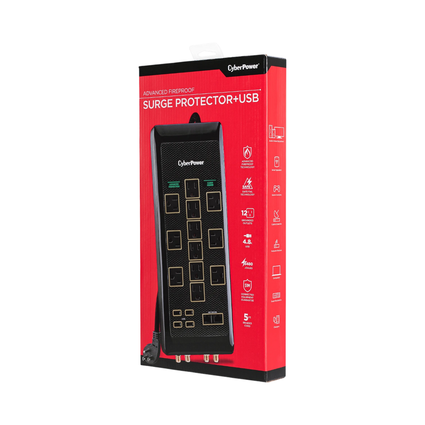 CyberPower PBJ5UC Advanced 12 Outlet Surge Protector with USB — Being Shipped