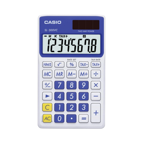 Casio SL-300VC Sloar Powered Standard Function Calculator (Blue) — Being Shipped