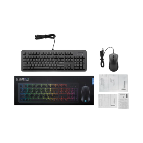 Lenovo Legion KM300 Full-size Wired RGB Gaming Keyboard & Optical Mouse Gaming Bundle — Being Shipped