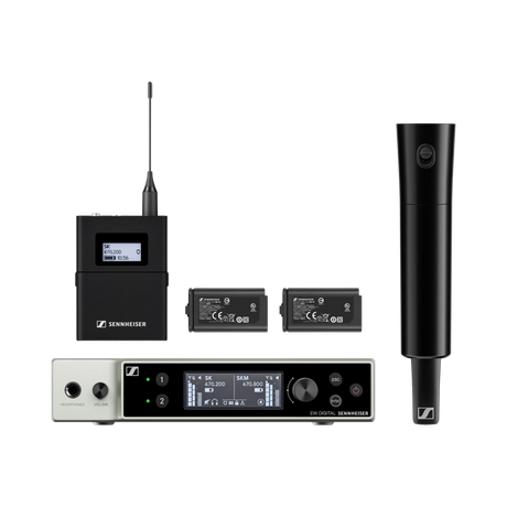 Sennheiser EW-DX SK/SKM-S Base Set Combo Wireless Handheld and Bodypack Transmitter System - R1-9 Band (520-607.8MHz) — Being Shipped