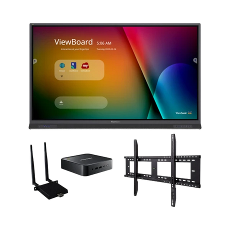 ViewSonic IFP6552-1C-C1 65" UHD 4K ViewBoard Interactive Flat Panel Bundle with Chromebox, Wi-Fi Module & Wall Mount — Being Shipped