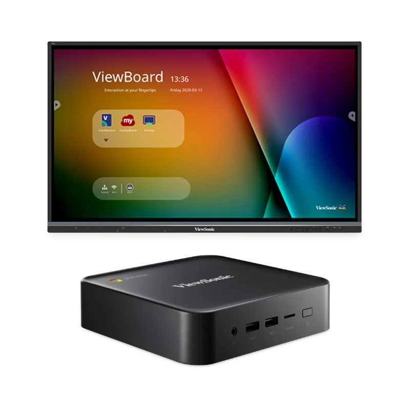 ViewSonic IFP7550-C0 75" UHD 4K ViewBoard Interactive Flat Panel Bundle with Chromebox — Being Shipped
