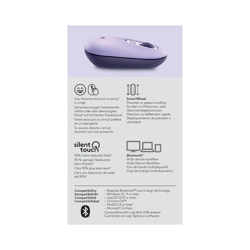 Logitech POP Silent Wireless Bluetooth Mouse (Cosmos) — Being Shipped
