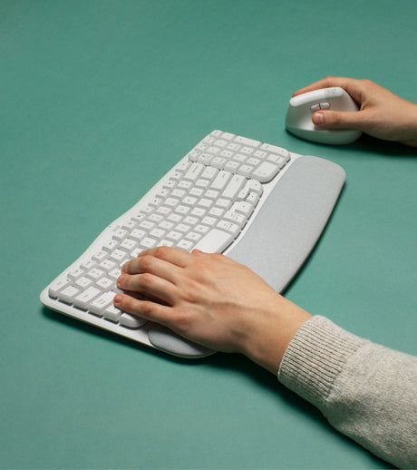 Logitech Wave Keys Wireless Ergonomic Keyboard (Off-White) — Being Shipped