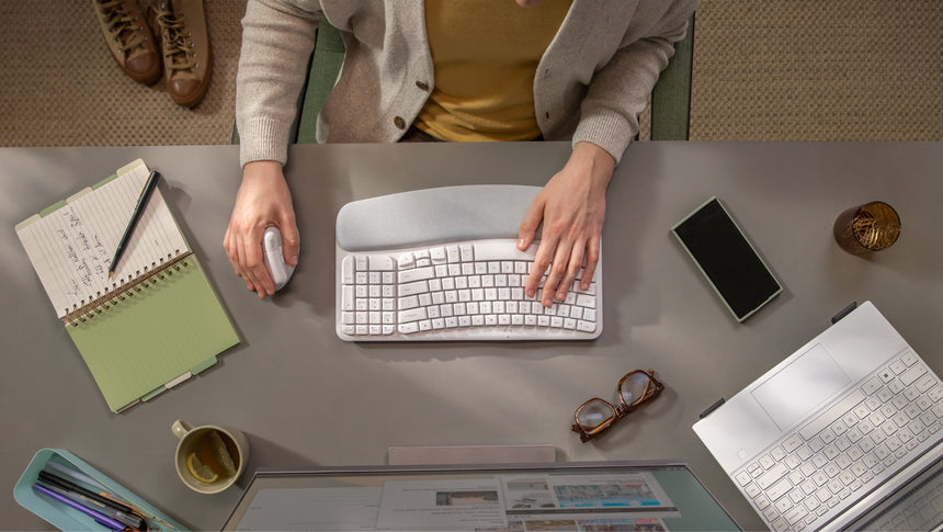 Logitech Wave Keys Wireless Ergonomic Keyboard (Off-White) — Being Shipped