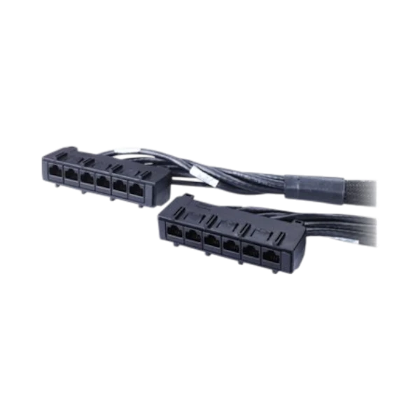 APC Data Distribution Cable, CAT6 UTP CMR 6XRJ-45 Black, 23FT (7.0M) — Being Shipped