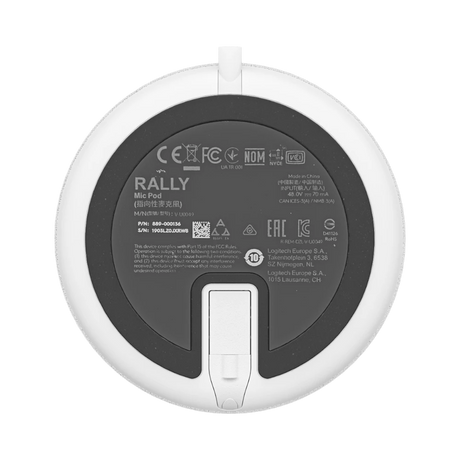 Logitech Rally Mic Pod Boundary Microphone (White) — Being Shipped