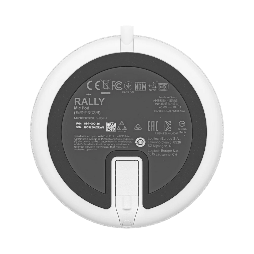 Logitech Rally Mic Pod Boundary Microphone (White) — Being Shipped