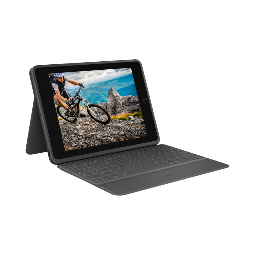 Logitech Rugged Folio Protective Keyboard Case for 10.2" iPad 7/8/9th Gen (Graphite) — Being Shipped