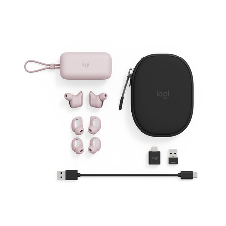 Logitech Zone True Wireless Noise-Canceling Earbuds (Rose) — Being Shipped