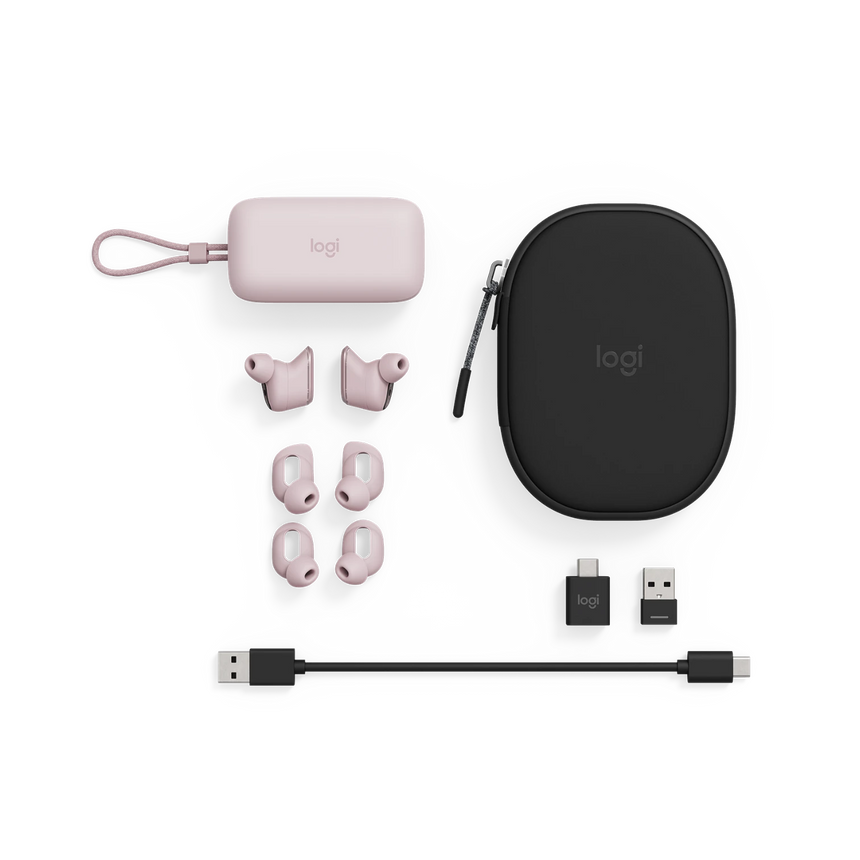 Logitech Zone True Wireless Noise-Canceling Earbuds (Rose) — Being Shipped