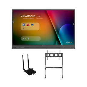 ViewSonic IFP6552-1C-E4 65" UHD 4K ViewBoard Interactive Flat Panel Bundle with Wi-Fi Module & Mobile Cart — Being Shipped
