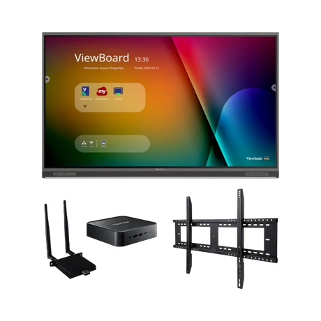 ViewSonic IFP8652-1C-C1 86" UHD 4K ViewBoard Interactive Flat Panel Bundle with Chromebox, Wi-Fi Module & Wall Mount — Being Shipped