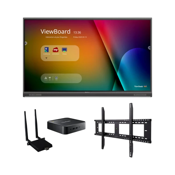 ViewSonic IFP8652-1C-C1 86" UHD 4K ViewBoard Interactive Flat Panel Bundle with Chromebox, Wi-Fi Module & Wall Mount — Being Shipped