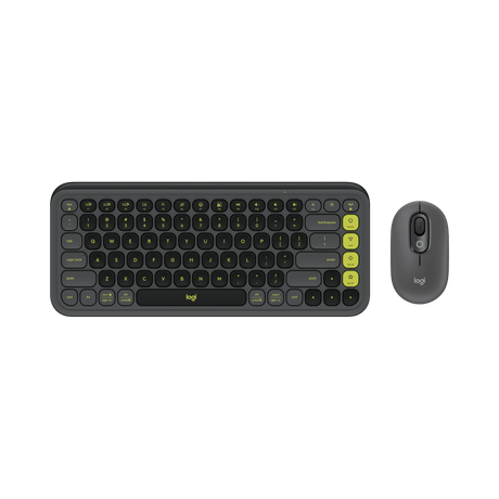 Logitech POP ICON Wireless Keyboard & Mouse Combo (Graphite & Green) — Being Shipped
