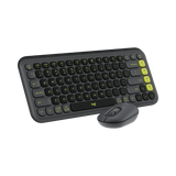 Logitech POP ICON Wireless Keyboard & Mouse Combo (Graphite & Green) — Being Shipped