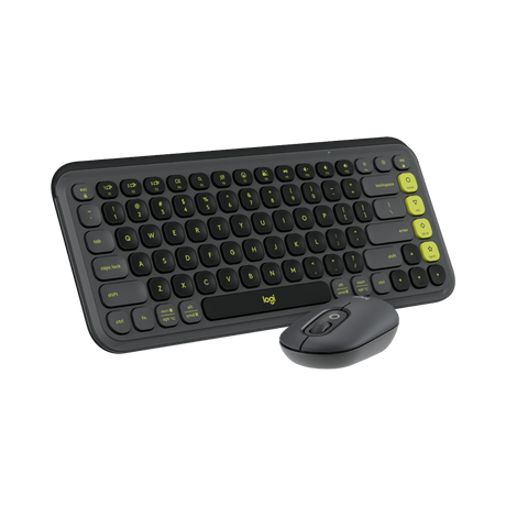 Logitech POP ICON Wireless Keyboard & Mouse Combo (Graphite & Green) — Being Shipped