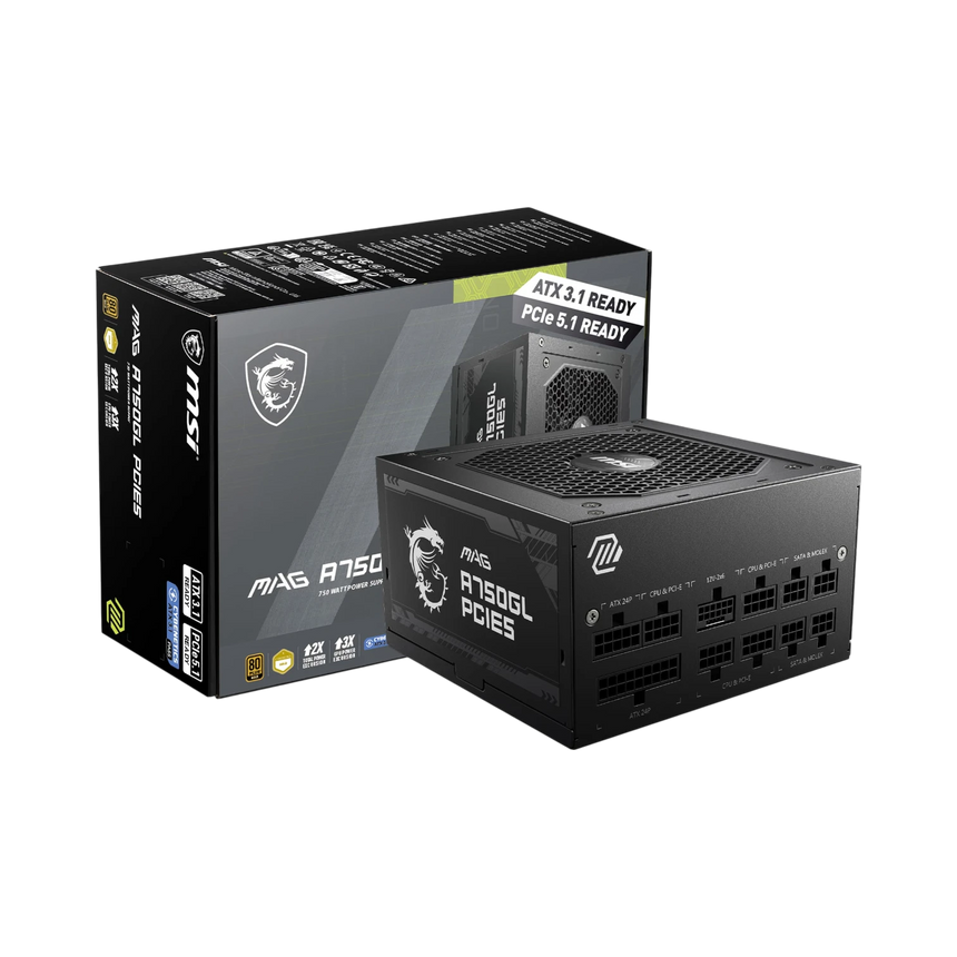 MSI MAG A750GL PCIE5 750W 80 Plus Modular Power Supply — Being Shipped
